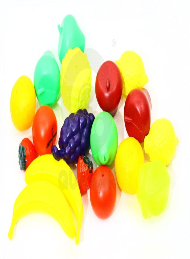 Quasar Realistic Sliceable Big Size Fruit Plastic Non Toxic Pretend Play Fruits Toys for Kids Girls Boys Early Teaching Educational Learning Fun (Multicolor) - Image 1